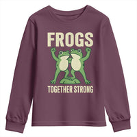 Frogs Together Strong Youth Sweatshirt Portland Frog Protest United We Ribbit - Wonder Print Shop