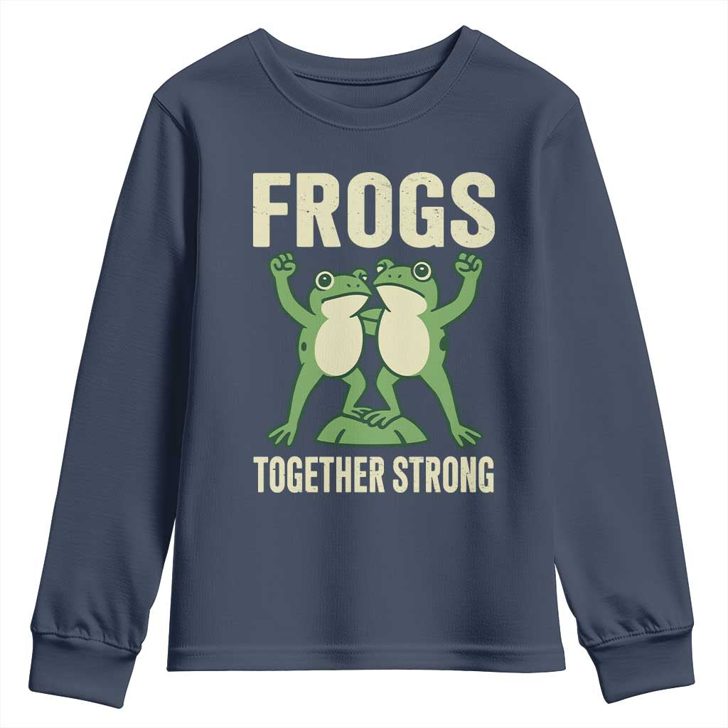 Frogs Together Strong Youth Sweatshirt Portland Frog Protest United We Ribbit - Wonder Print Shop