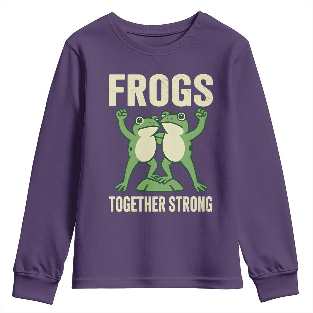 Frogs Together Strong Youth Sweatshirt Portland Frog Protest United We Ribbit - Wonder Print Shop