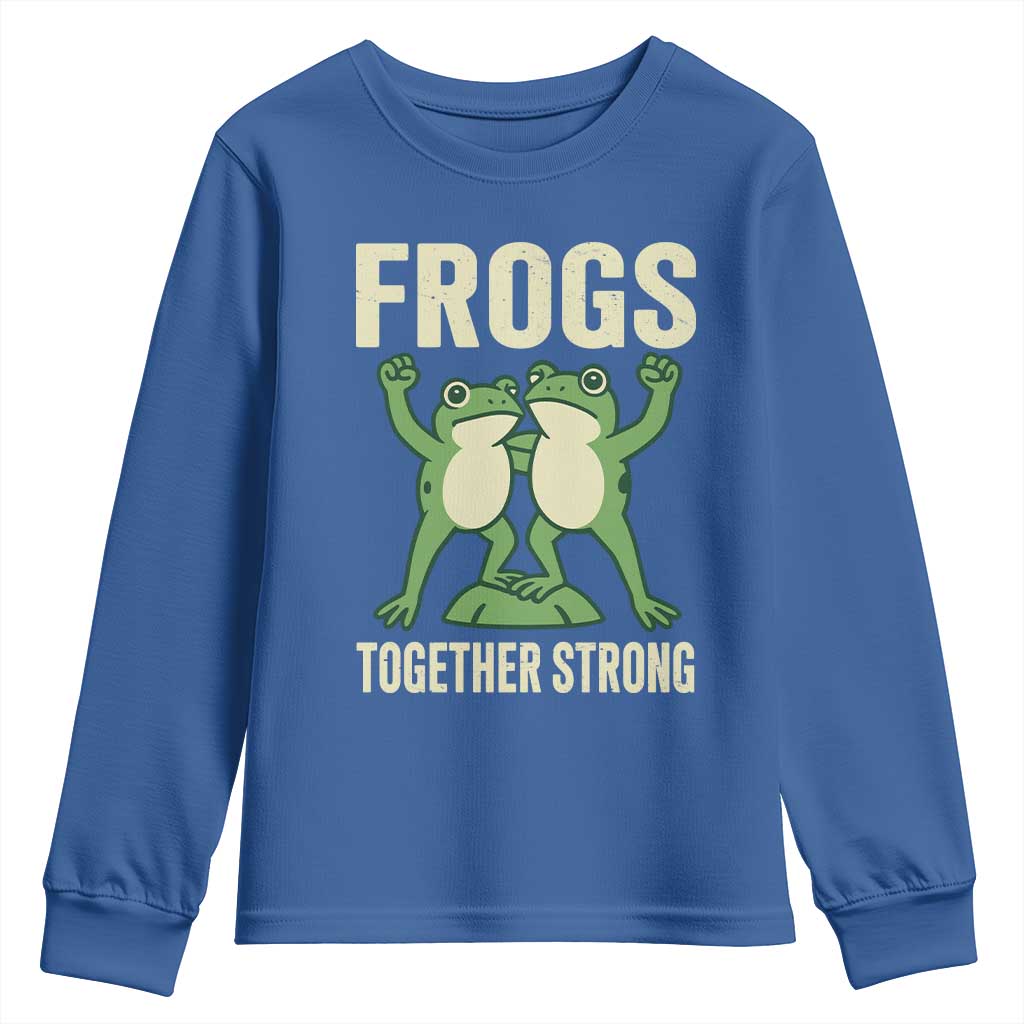 Frogs Together Strong Youth Sweatshirt Portland Frog Protest United We Ribbit - Wonder Print Shop