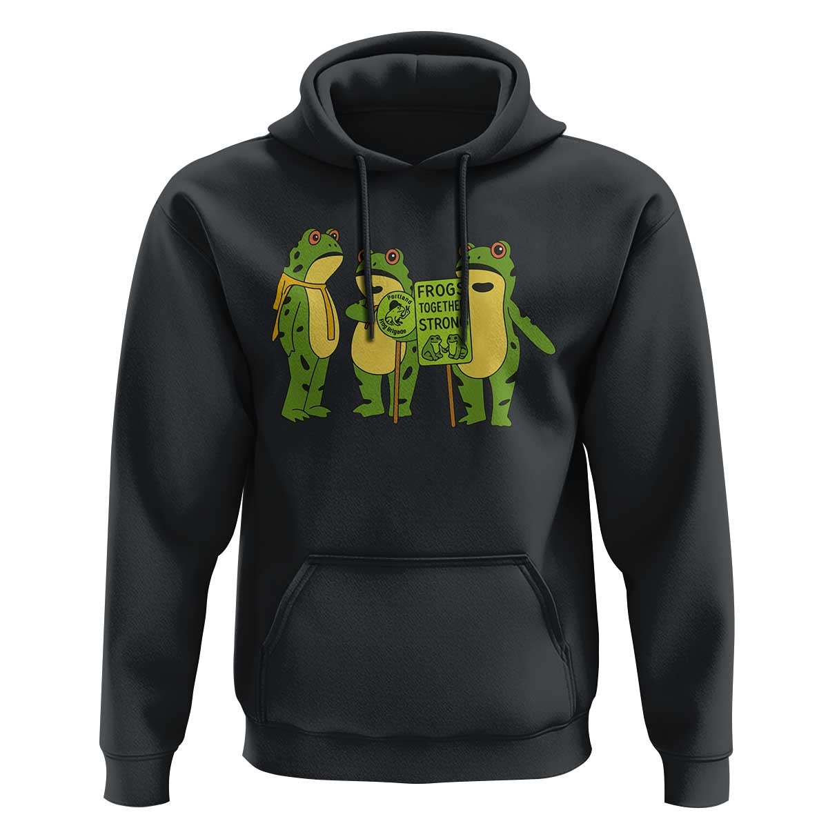 Frogs Together Strong Hoodie Portland Frog Resist Protest - Wonder Print Shop
