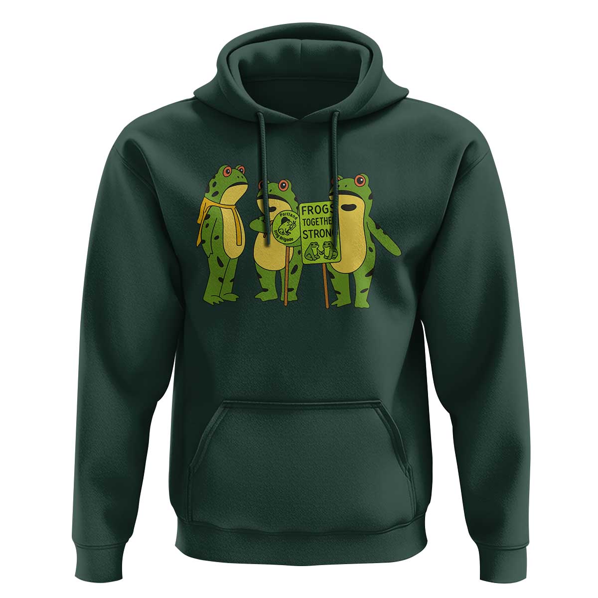Frogs Together Strong Hoodie Portland Frog Resist Protest - Wonder Print Shop