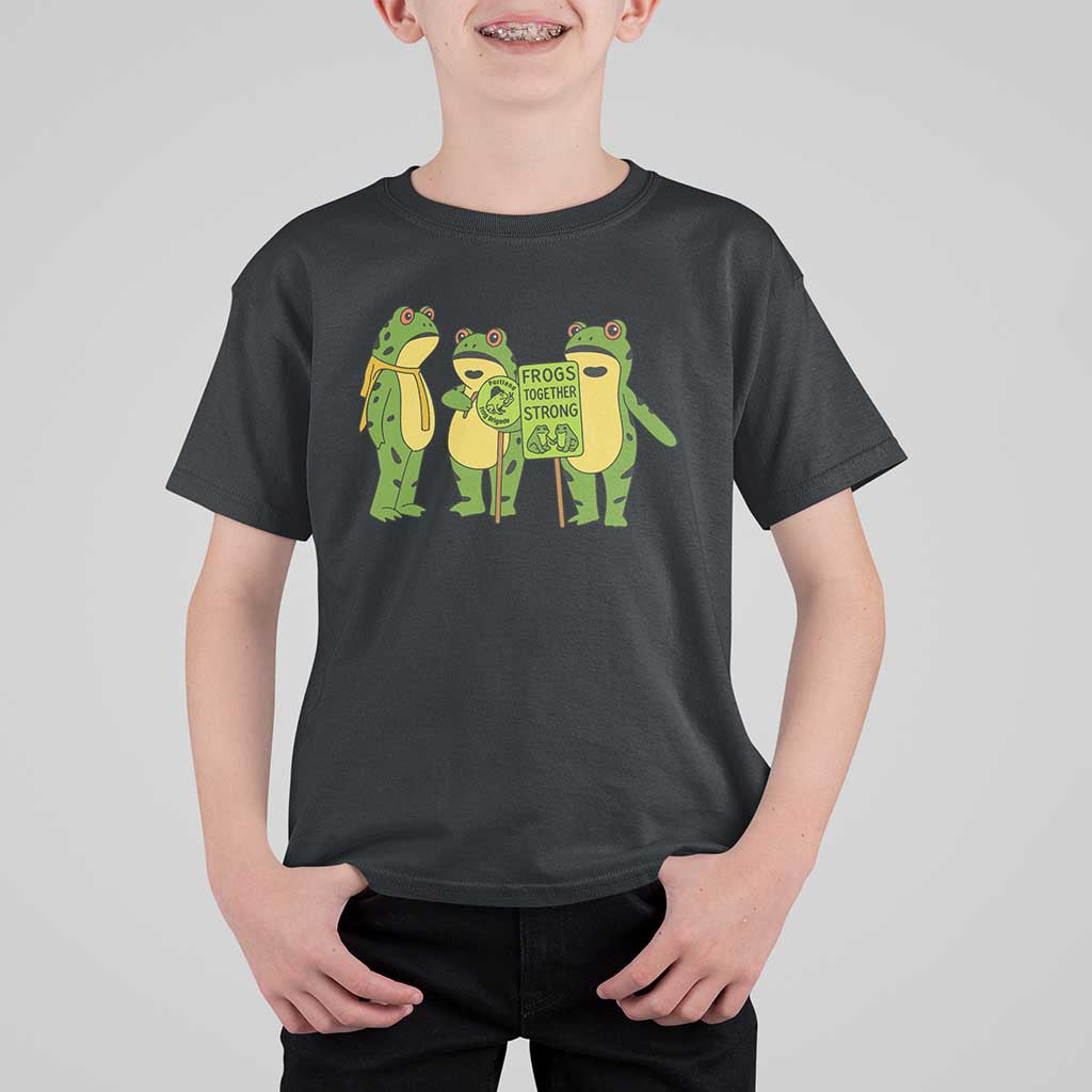 Frogs Together Strong T Shirt For Kid Portland Frog Resist Protest - Wonder Print Shop