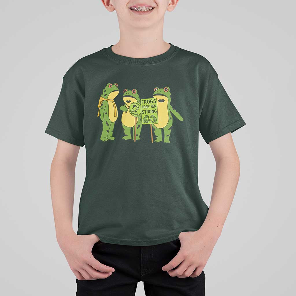 Frogs Together Strong T Shirt For Kid Portland Frog Resist Protest - Wonder Print Shop