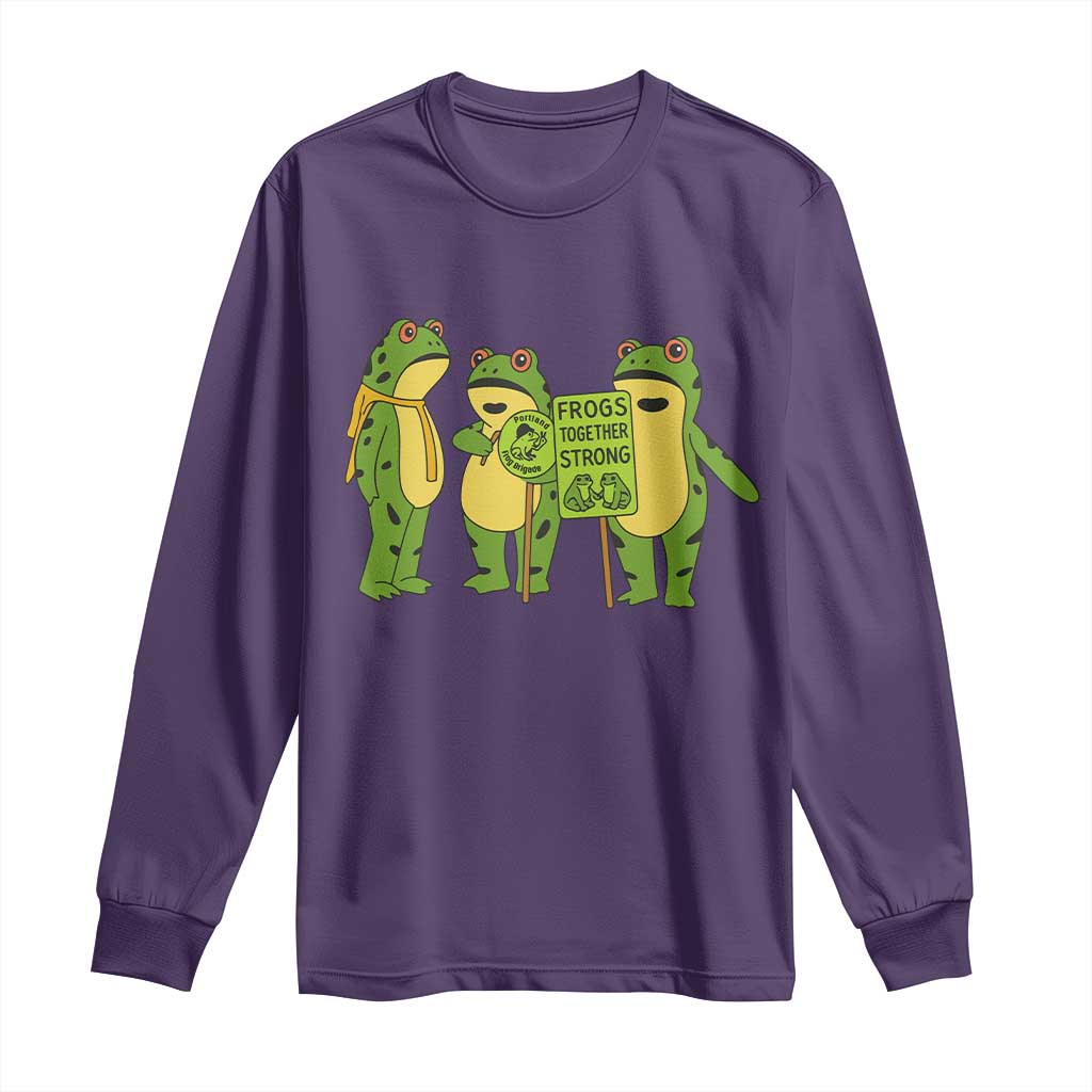 Frogs Together Strong Long Sleeve Shirt Portland Frog Resist Protest - Wonder Print Shop