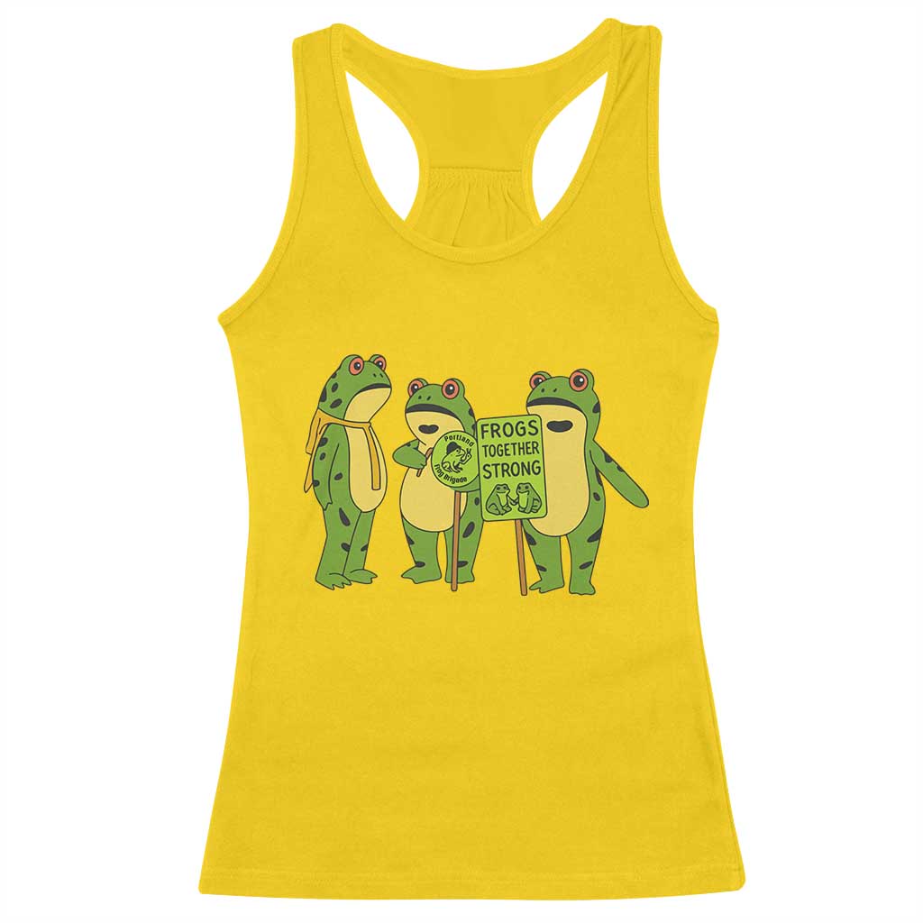 Frogs Together Strong Racerback Tank Top Portland Frog Resist Protest - Wonder Print Shop
