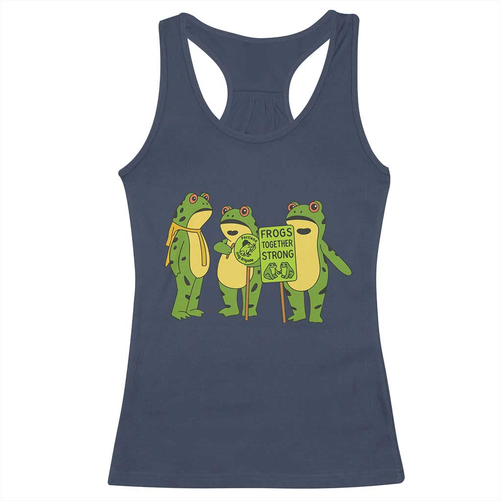 Frogs Together Strong Racerback Tank Top Portland Frog Resist Protest - Wonder Print Shop