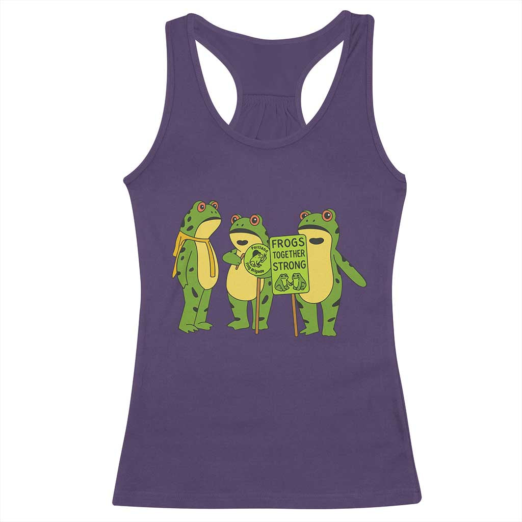Frogs Together Strong Racerback Tank Top Portland Frog Resist Protest - Wonder Print Shop