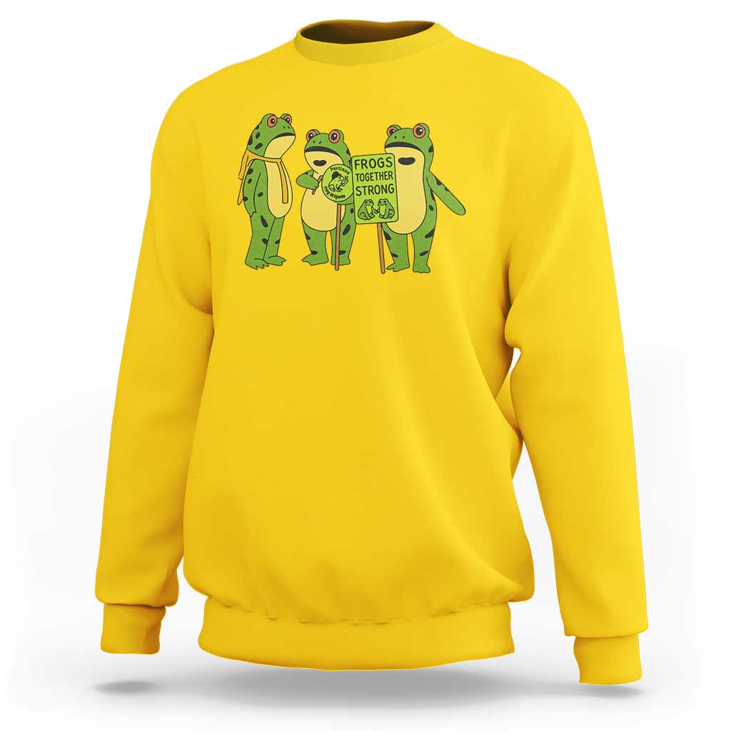 Frogs Together Strong Sweatshirt Portland Frog Resist Protest - Wonder Print Shop