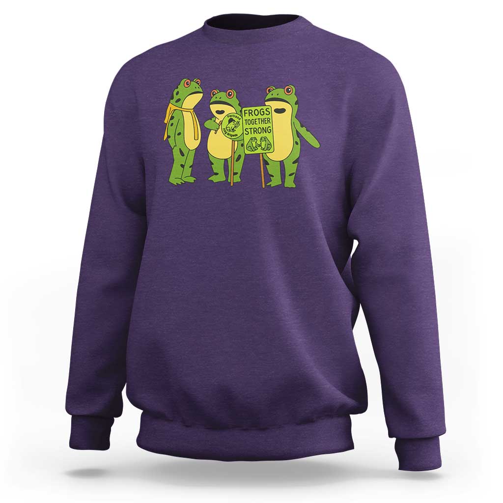 Frogs Together Strong Sweatshirt Portland Frog Resist Protest - Wonder Print Shop