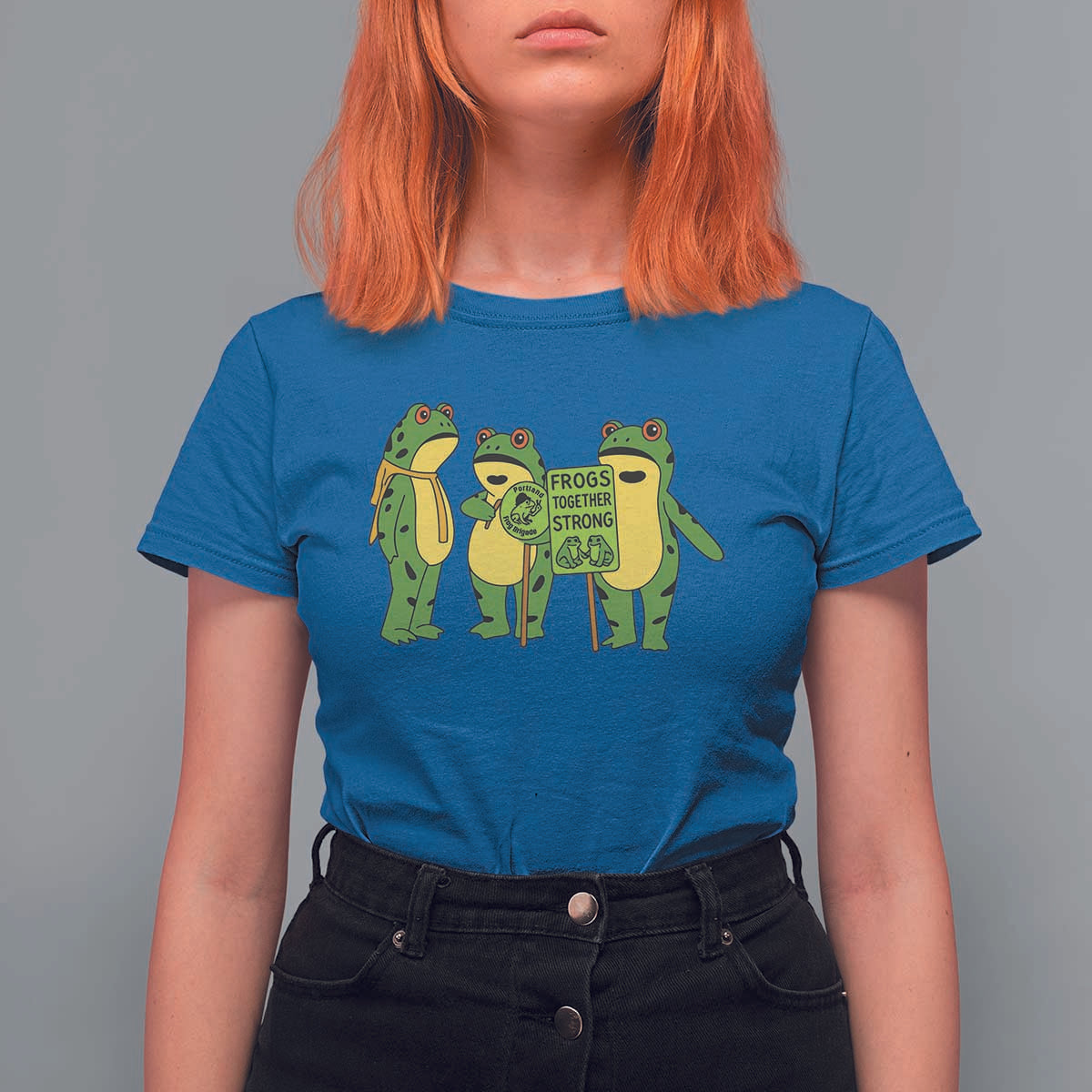 Frogs Together Strong T Shirt For Women Portland Frog Resist Protest - Wonder Print Shop