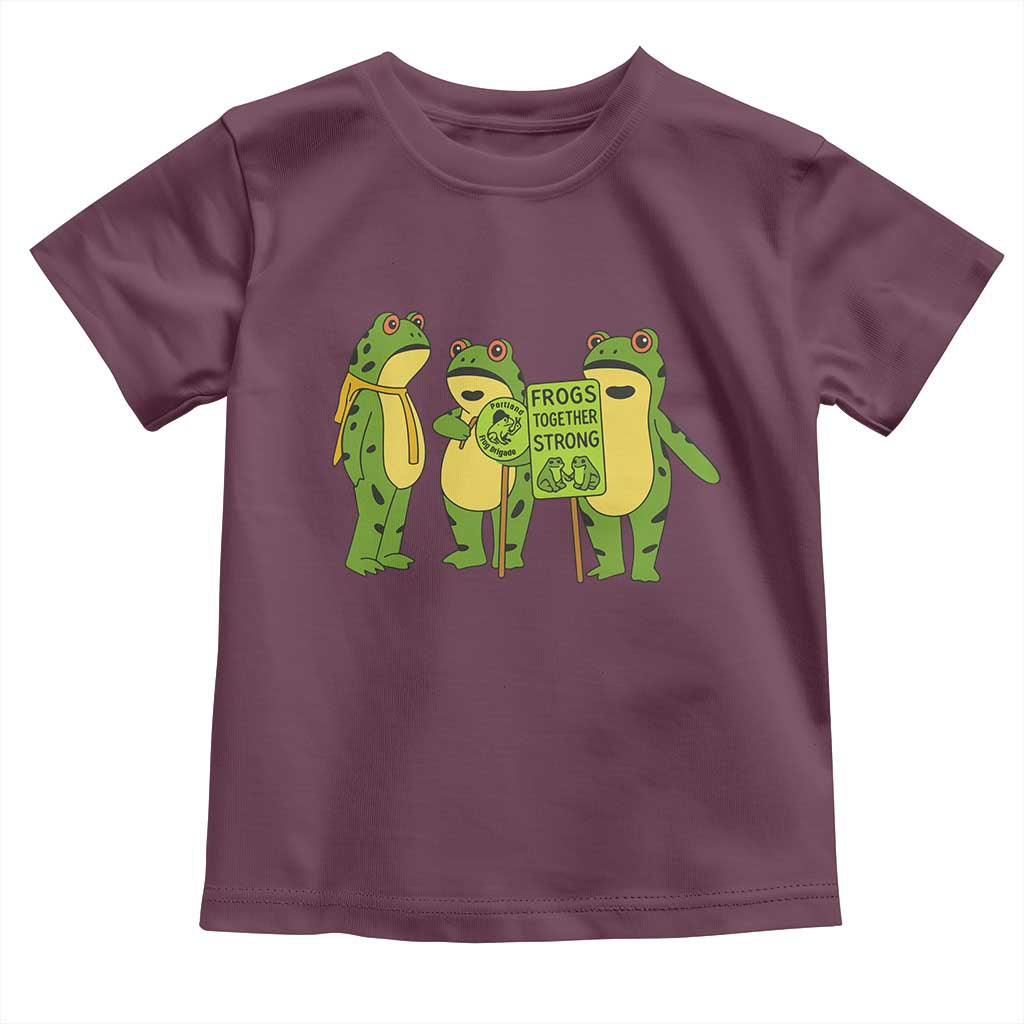 Frogs Together Strong Toddler T Shirt Portland Frog Resist Protest - Wonder Print Shop
