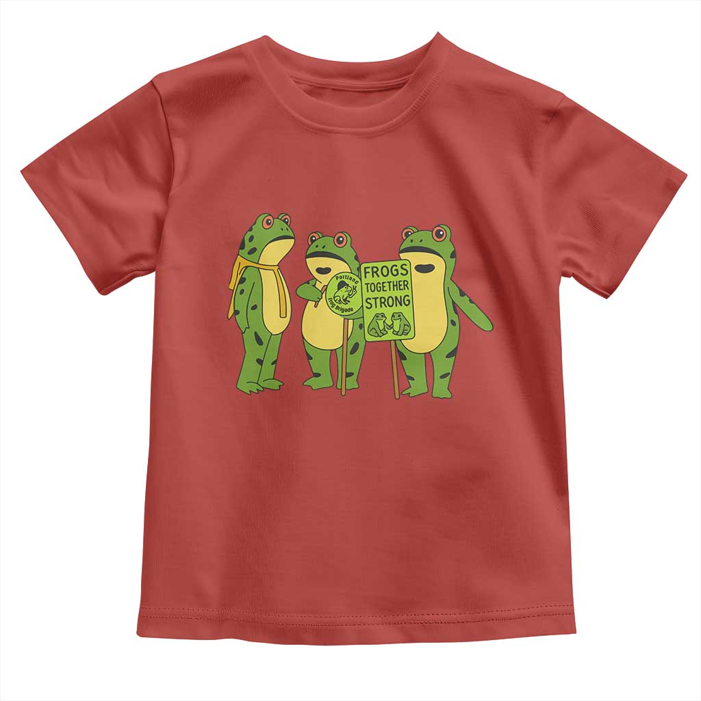 Frogs Together Strong Toddler T Shirt Portland Frog Resist Protest - Wonder Print Shop