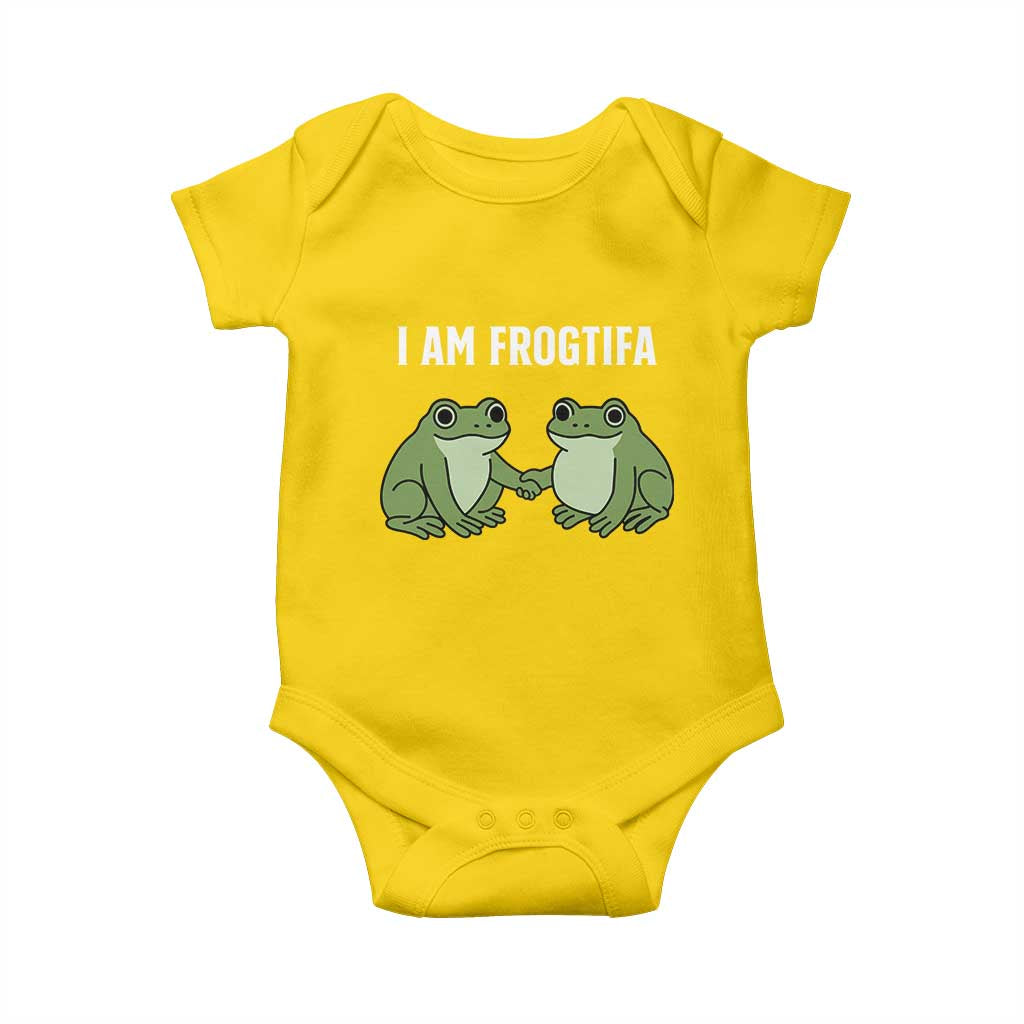 I Am Frogtifa Baby Onesie Portland Frog Resist Protest Handshake Frogs - Wonder Print Shop