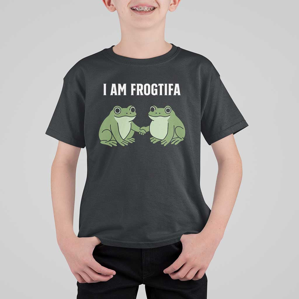 I Am Frogtifa T Shirt For Kid Portland Frog Resist Protest Handshake Frogs - Wonder Print Shop