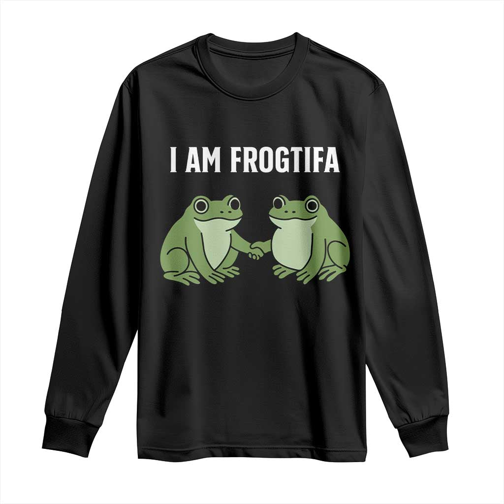 I Am Frogtifa Long Sleeve Shirt Portland Frog Resist Protest Handshake Frogs - Wonder Print Shop