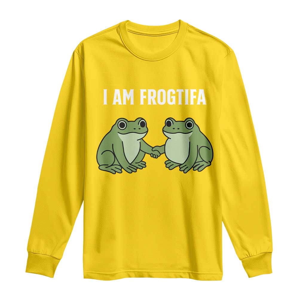 I Am Frogtifa Long Sleeve Shirt Portland Frog Resist Protest Handshake Frogs - Wonder Print Shop