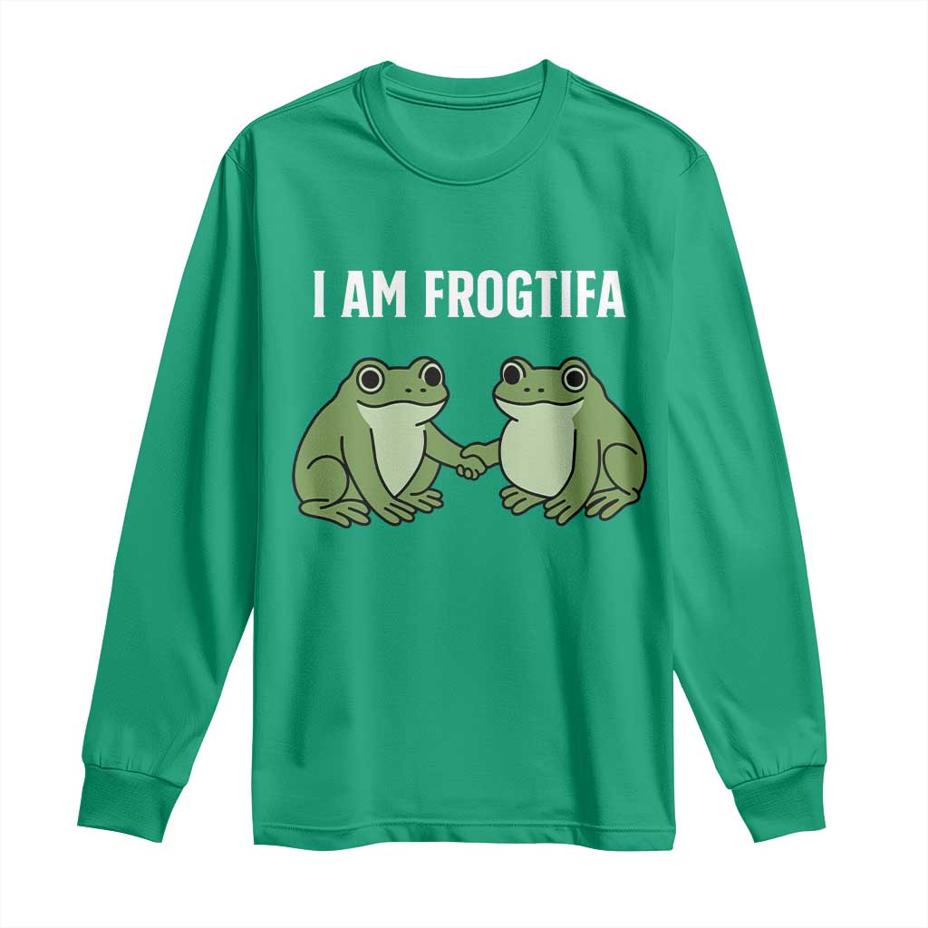 I Am Frogtifa Long Sleeve Shirt Portland Frog Resist Protest Handshake Frogs - Wonder Print Shop