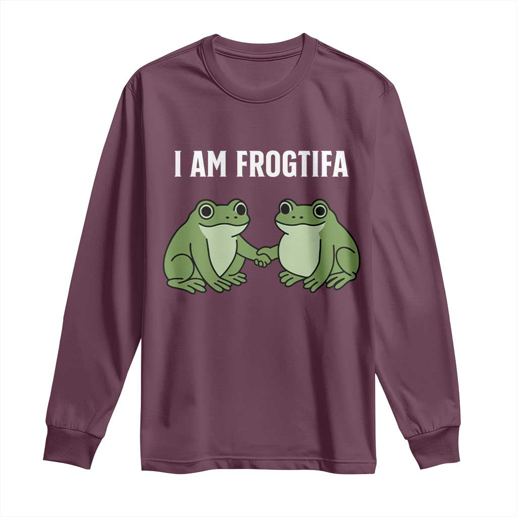 I Am Frogtifa Long Sleeve Shirt Portland Frog Resist Protest Handshake Frogs - Wonder Print Shop