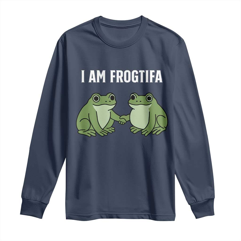 I Am Frogtifa Long Sleeve Shirt Portland Frog Resist Protest Handshake Frogs - Wonder Print Shop