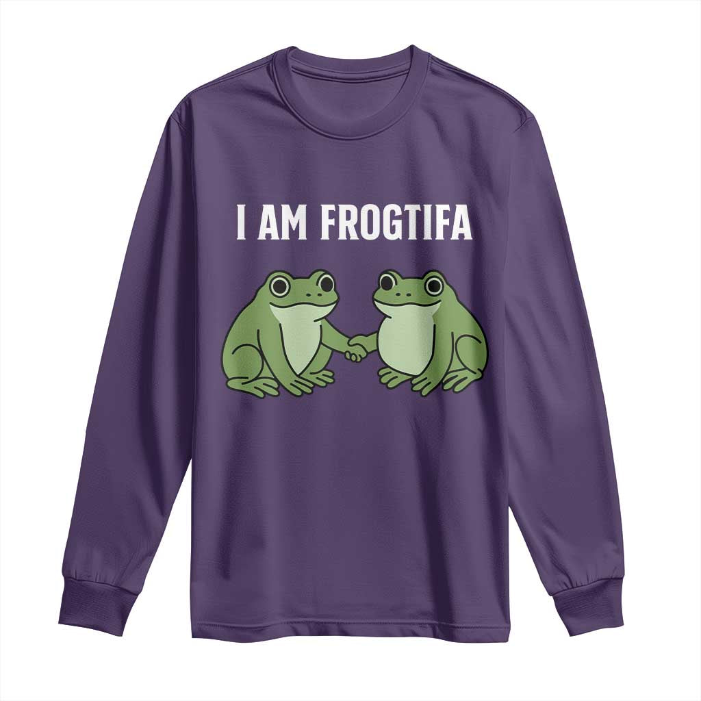 I Am Frogtifa Long Sleeve Shirt Portland Frog Resist Protest Handshake Frogs - Wonder Print Shop