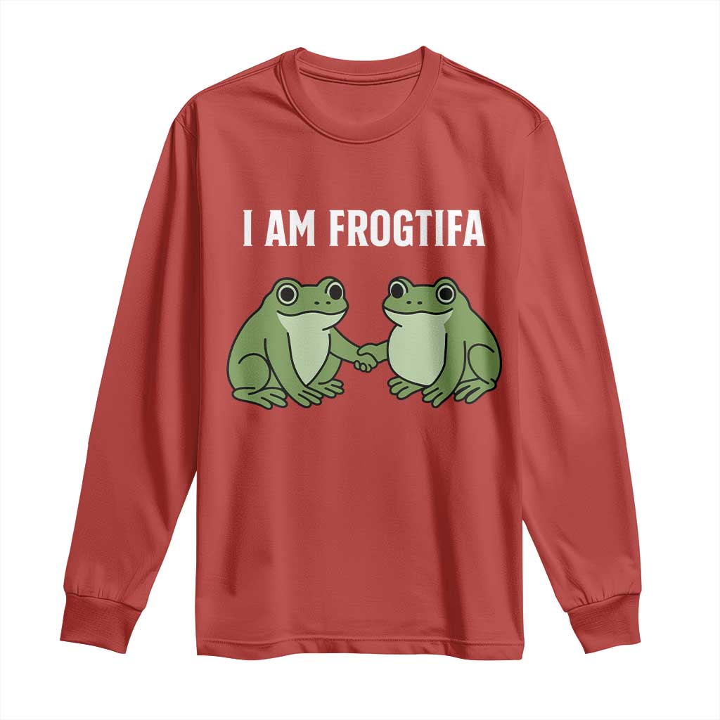 I Am Frogtifa Long Sleeve Shirt Portland Frog Resist Protest Handshake Frogs - Wonder Print Shop