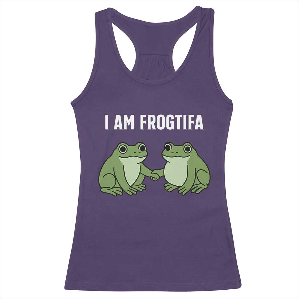 I Am Frogtifa Racerback Tank Top Portland Frog Resist Protest Handshake Frogs - Wonder Print Shop