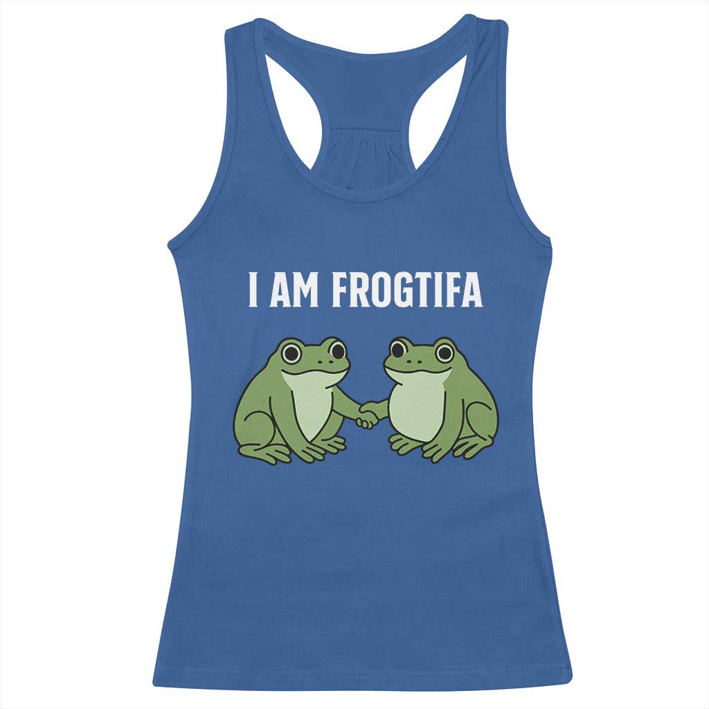 I Am Frogtifa Racerback Tank Top Portland Frog Resist Protest Handshake Frogs - Wonder Print Shop
