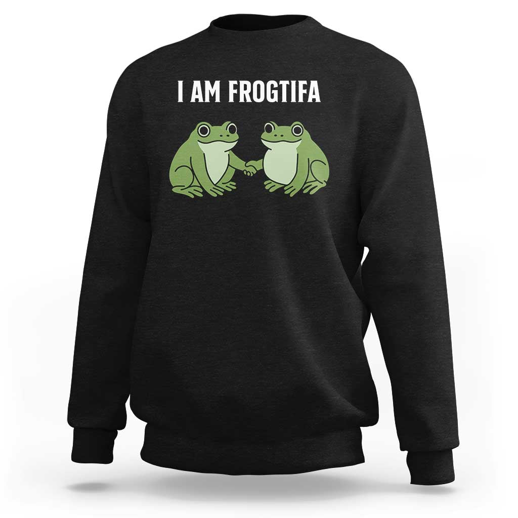 I Am Frogtifa Sweatshirt Portland Frog Resist Protest Handshake Frogs - Wonder Print Shop
