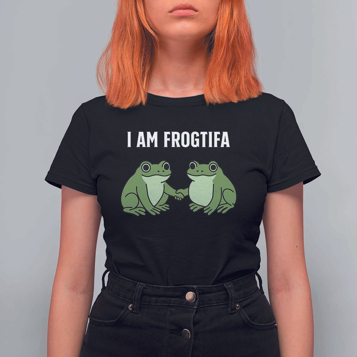 I Am Frogtifa T Shirt For Women Portland Frog Resist Protest Handshake Frogs - Wonder Print Shop