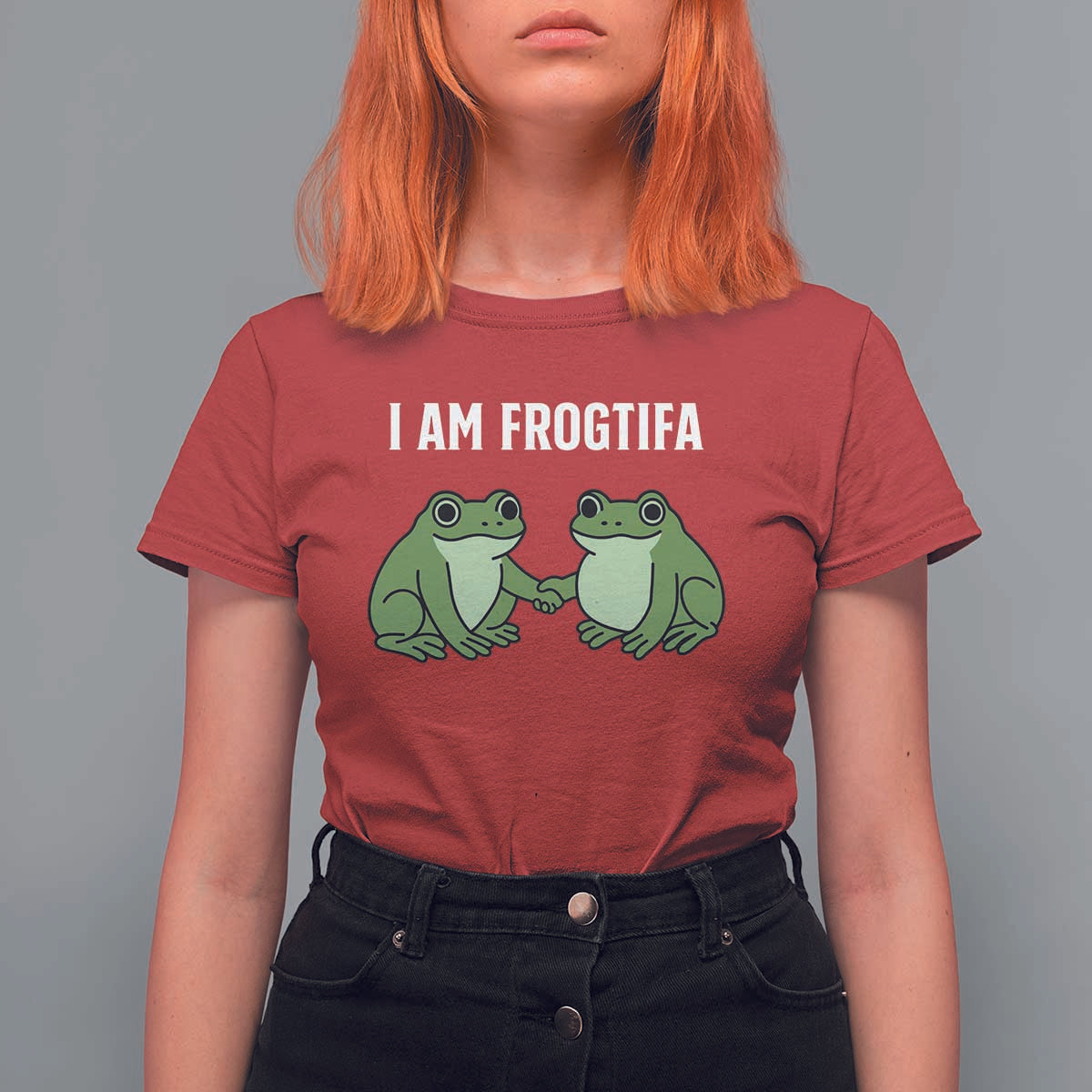 I Am Frogtifa T Shirt For Women Portland Frog Resist Protest Handshake Frogs - Wonder Print Shop