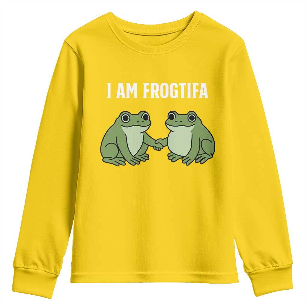I Am Frogtifa Youth Sweatshirt Portland Frog Resist Protest Handshake Frogs - Wonder Print Shop