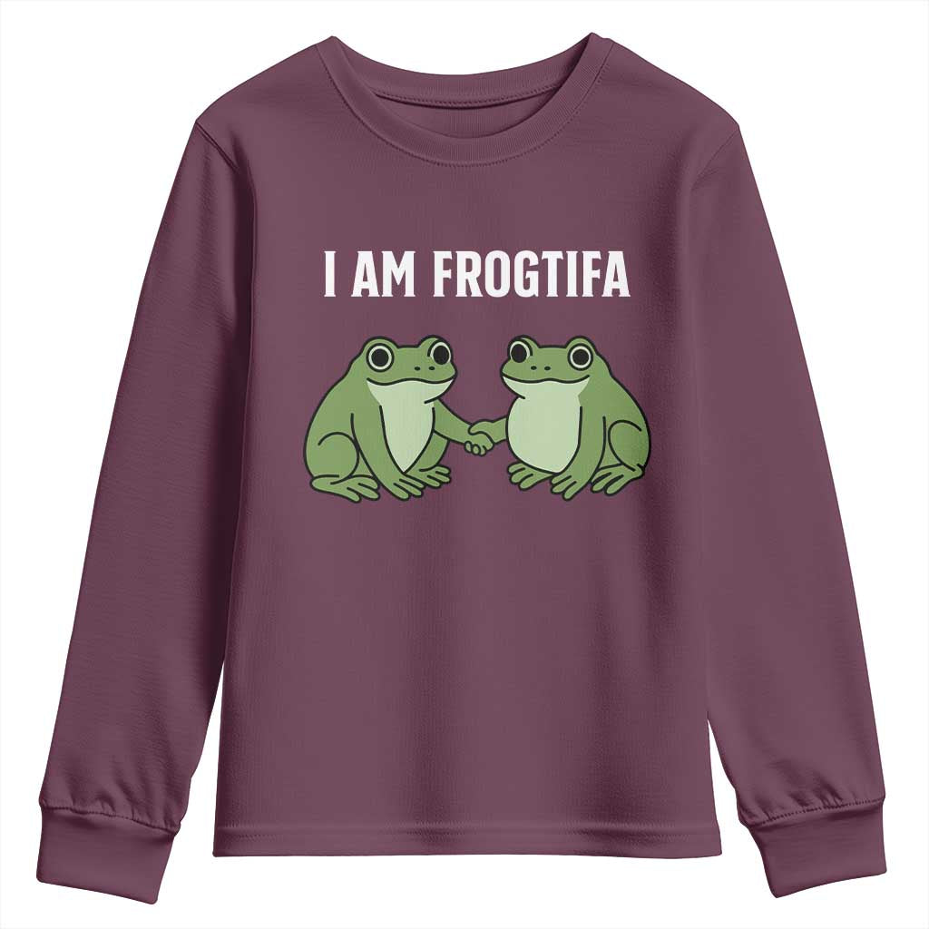 I Am Frogtifa Youth Sweatshirt Portland Frog Resist Protest Handshake Frogs - Wonder Print Shop