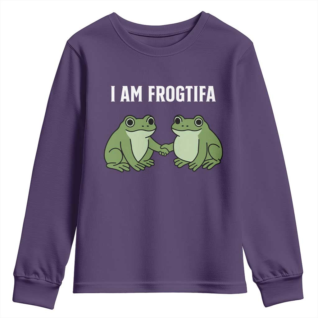 I Am Frogtifa Youth Sweatshirt Portland Frog Resist Protest Handshake Frogs - Wonder Print Shop