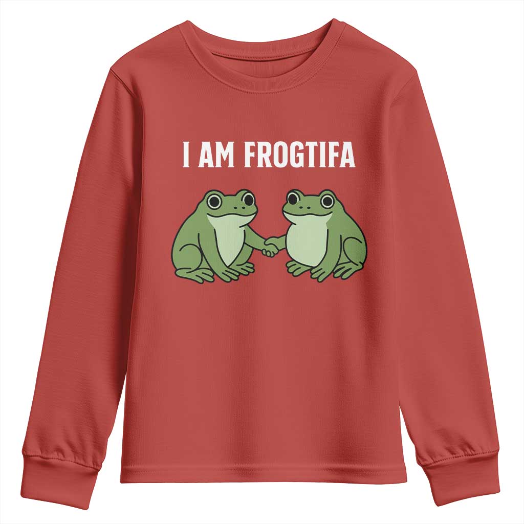I Am Frogtifa Youth Sweatshirt Portland Frog Resist Protest Handshake Frogs - Wonder Print Shop
