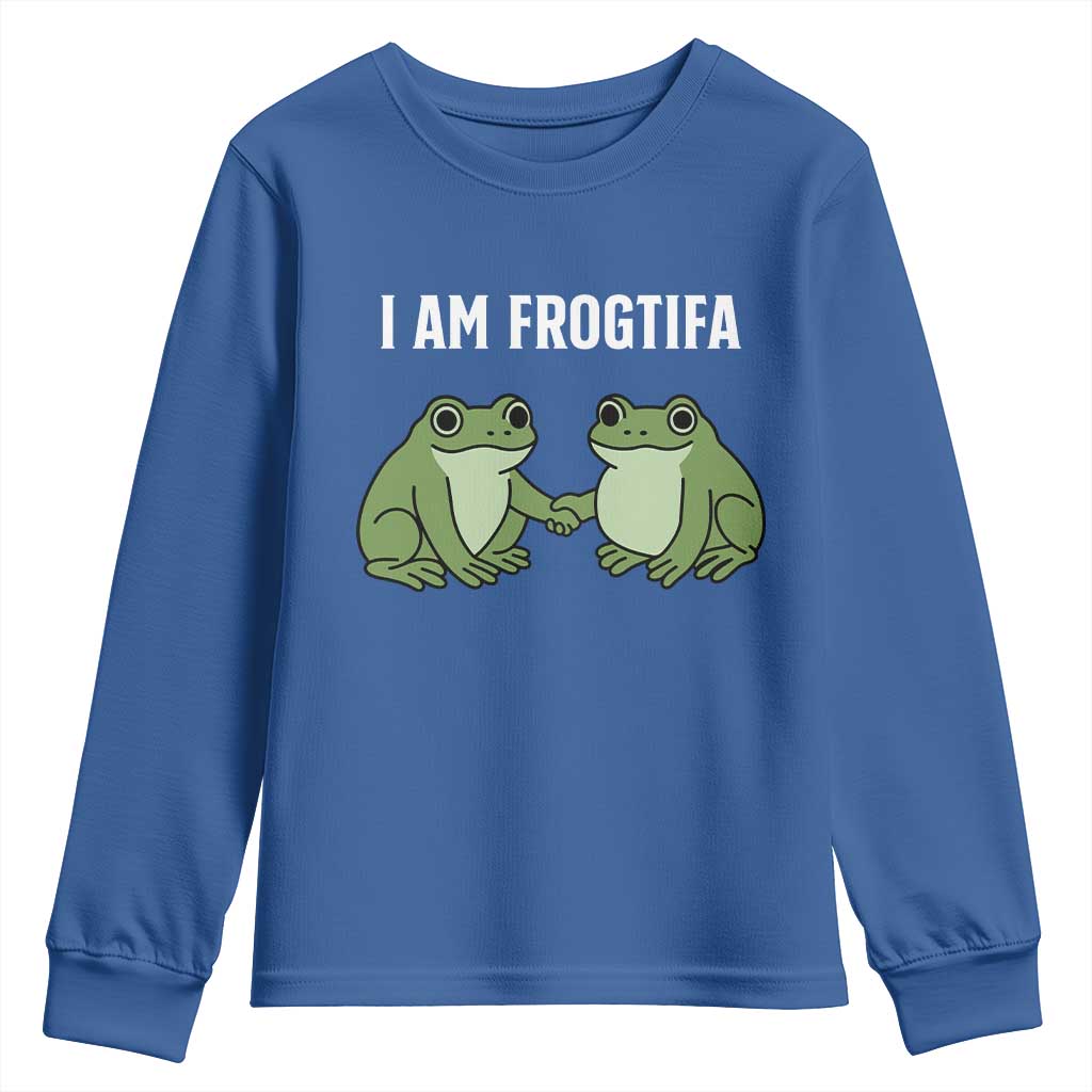 I Am Frogtifa Youth Sweatshirt Portland Frog Resist Protest Handshake Frogs - Wonder Print Shop