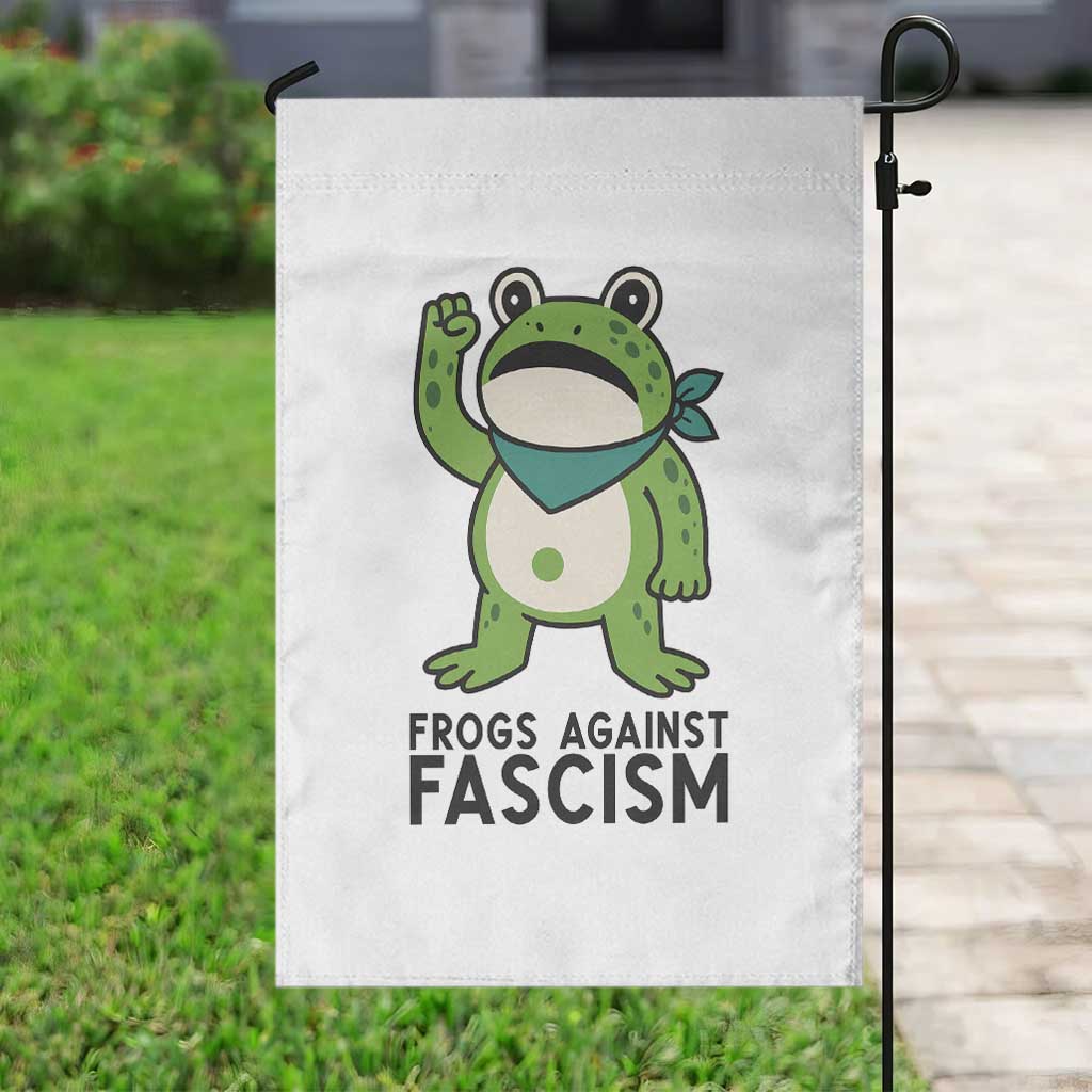 Frogs Against Fascism Garden Flag Portland Resist Protest Antifascist TS02