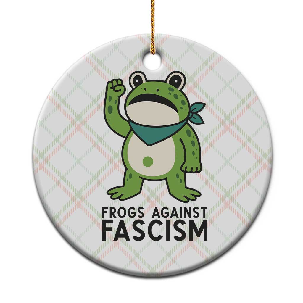 Frogs Against Fascism Ceramic Ornament Portland Resist Protest Antifascist - Wonder Print Shop