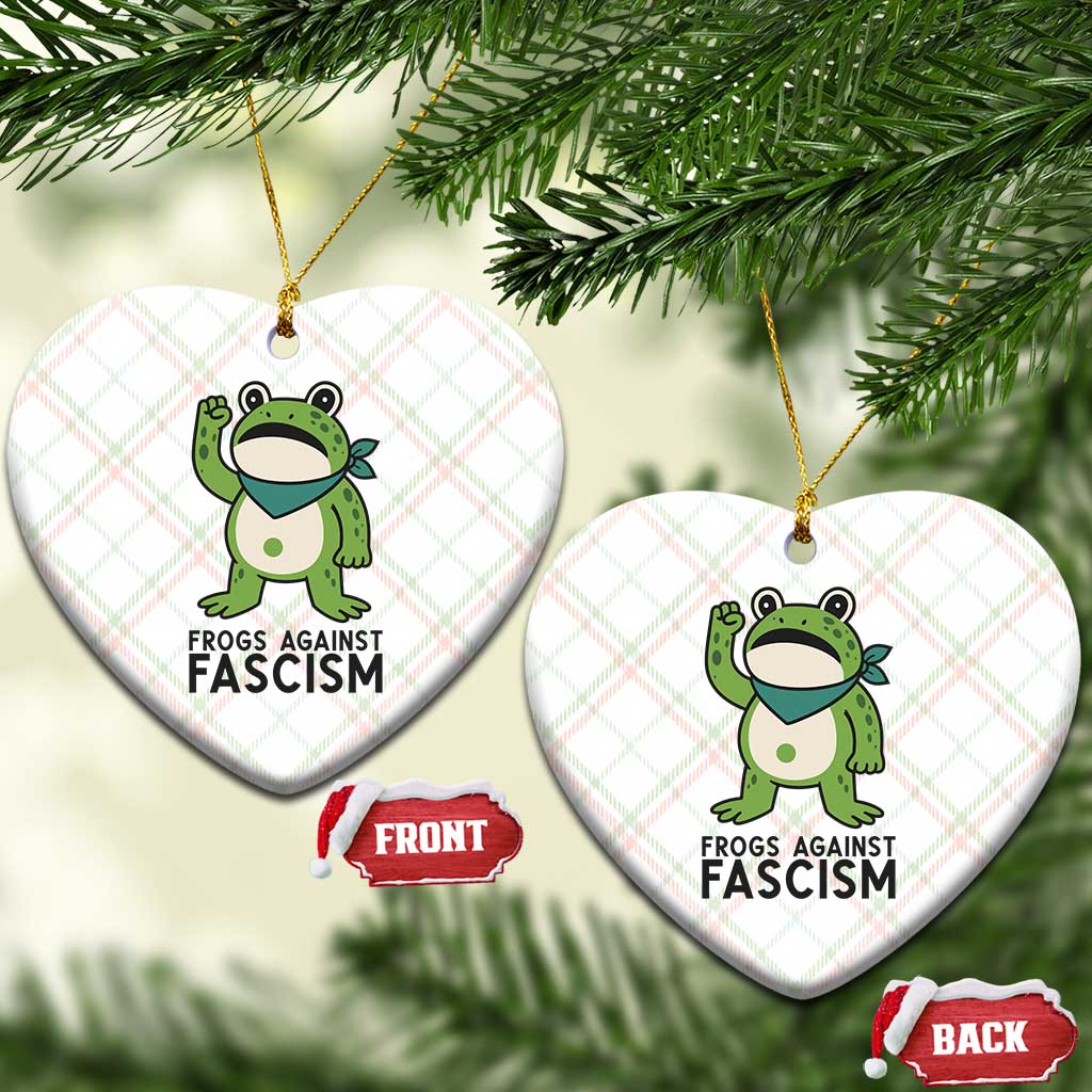 Frogs Against Fascism Ceramic Ornament Portland Resist Protest Antifascist - Wonder Print Shop