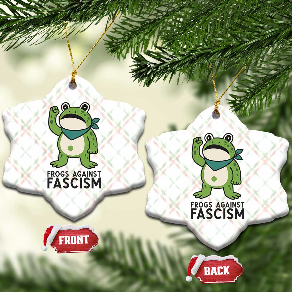 Frogs Against Fascism Ceramic Ornament Portland Resist Protest Antifascist - Wonder Print Shop