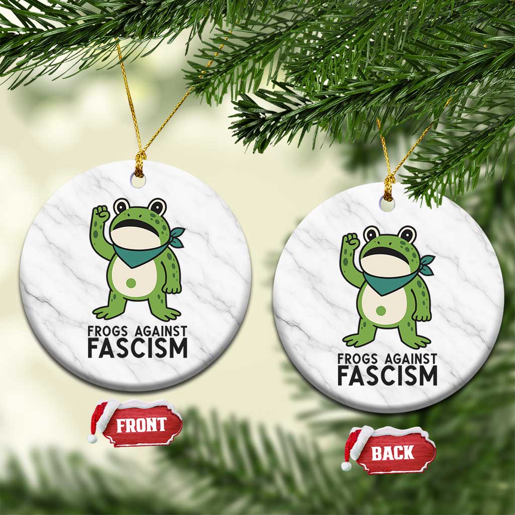 Frogs Against Fascism Ceramic Ornament Portland Resist Protest Antifascist - Wonder Print Shop