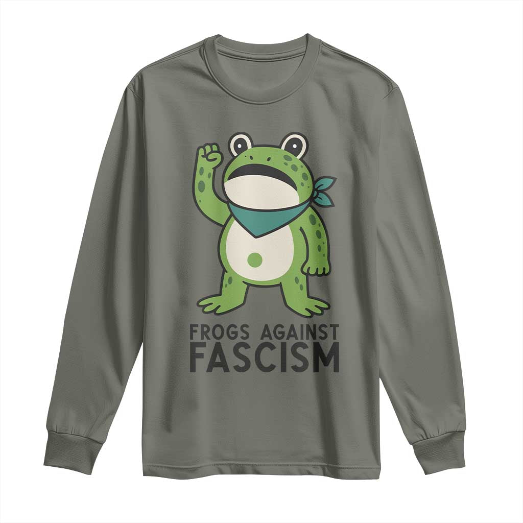 Frogs Against Fascism Long Sleeve Shirt Portland Resist Protest Antifascist - Wonder Print Shop