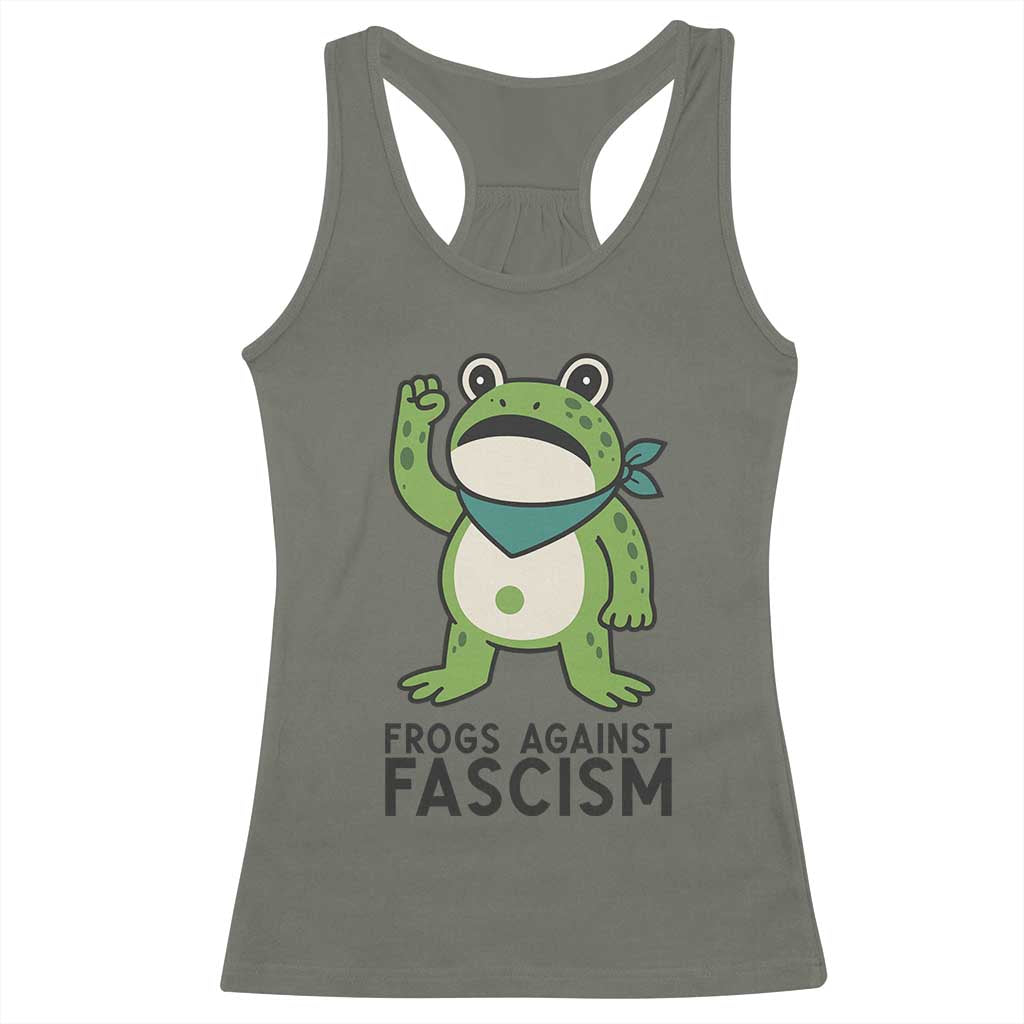 Frogs Against Fascism Racerback Tank Top Portland Resist Protest Antifascist - Wonder Print Shop
