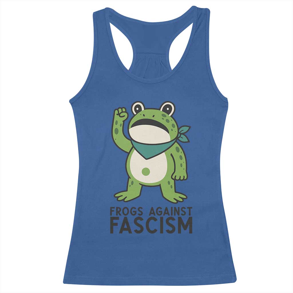 Frogs Against Fascism Racerback Tank Top Portland Resist Protest Antifascist - Wonder Print Shop