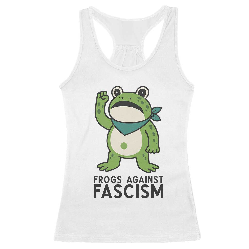 Frogs Against Fascism Racerback Tank Top Portland Resist Protest Antifascist - Wonder Print Shop