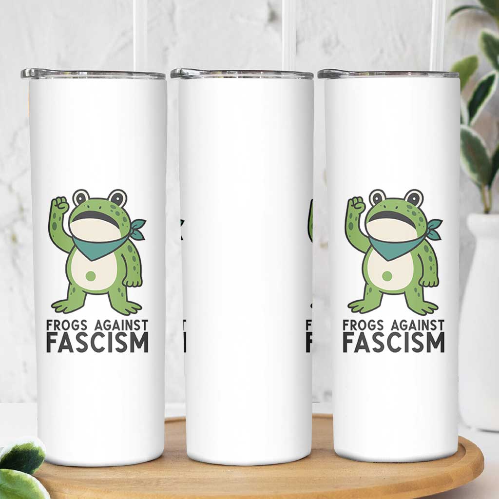 Frogs Against Fascism Skinny Tumbler Portland Resist Protest Antifascist TS02
