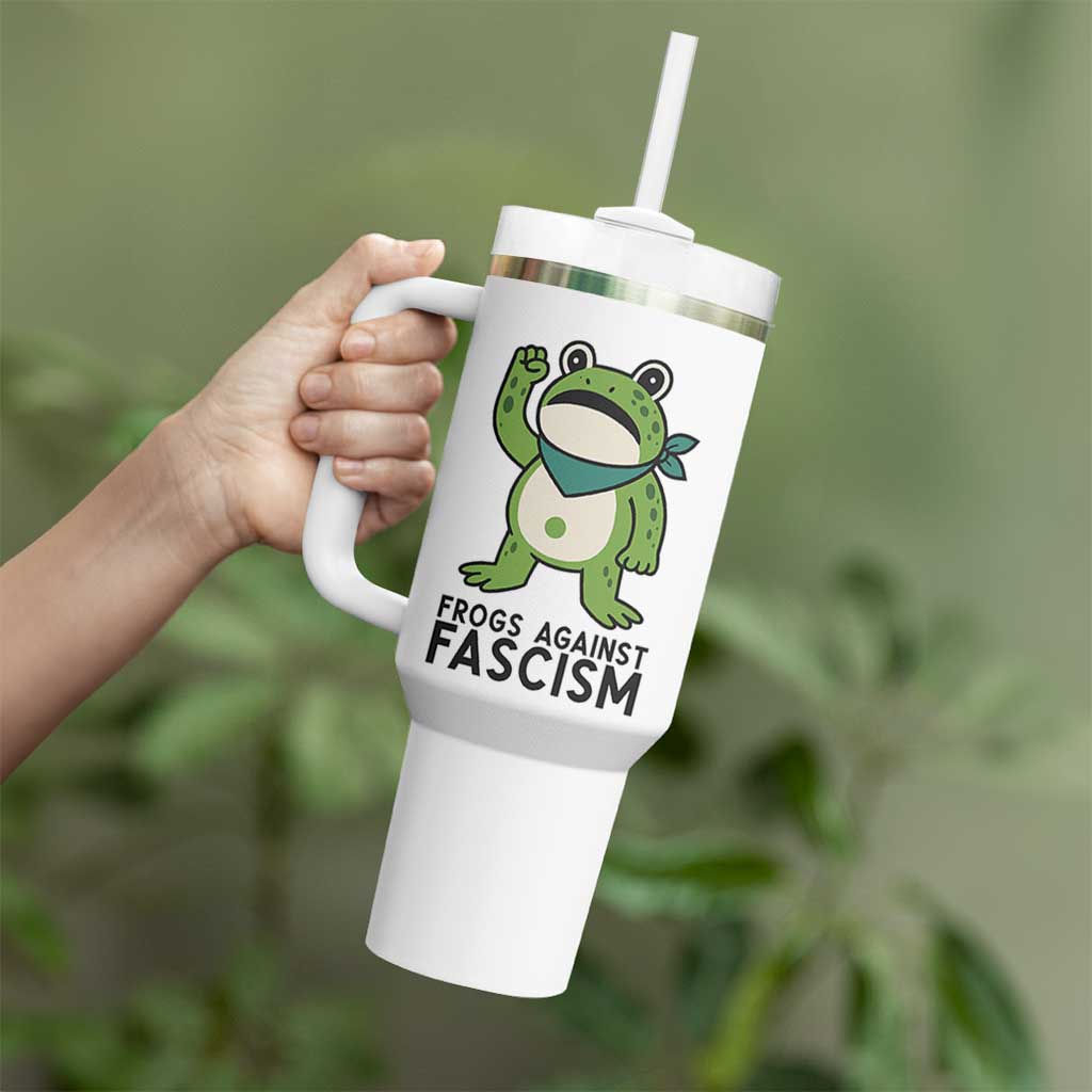 Frogs Against Fascism Tumbler With Handle Portland Resist Protest Antifascist TS02