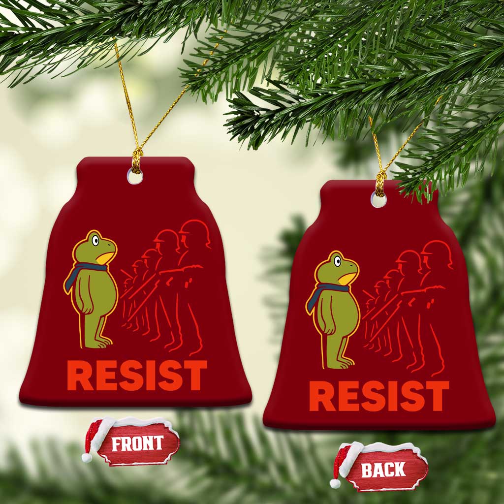 Frog Resist Ceramic Ornament Free Portland Political Satire - Wonder Print Shop