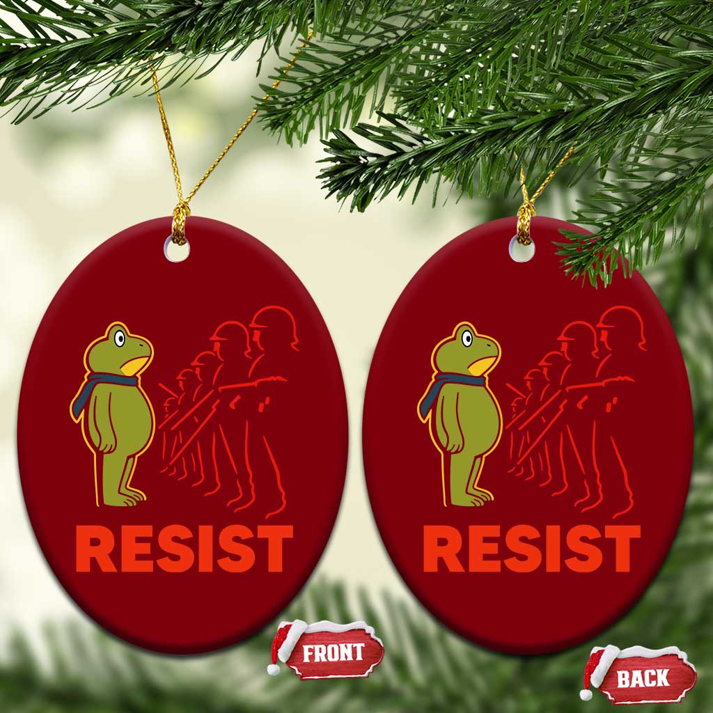 Frog Resist Ceramic Ornament Free Portland Political Satire - Wonder Print Shop