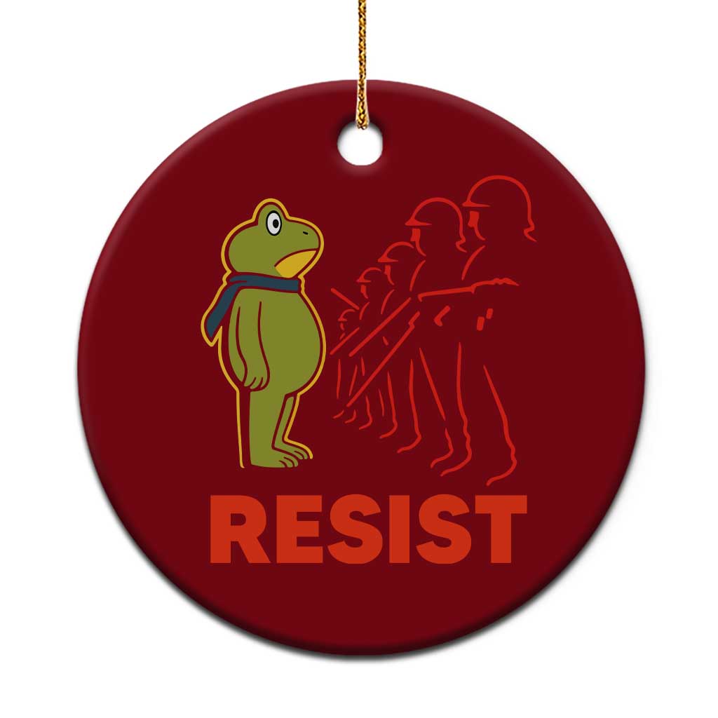Frog Resist Ceramic Ornament Free Portland Political Satire - Wonder Print Shop